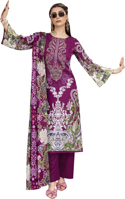 DRAVINAM Trends Viscose Rayon Embroidered Salwar Suit Material