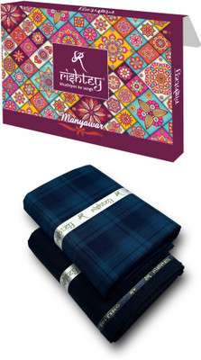 Rishtey Cotton Blend Solid, Checkered Shirt & Trouser Fabric