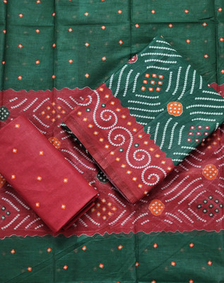 Keshar Cotton Blend Printed Kurta & Churidar Material