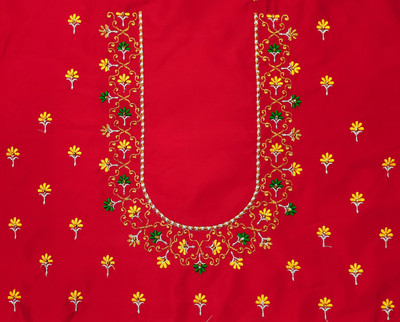 KASHTBHANJAN Art Silk Embroidered Blouse Material