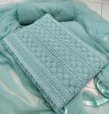 VORIMA Georgette Embroidered Kurta & Churidar Material