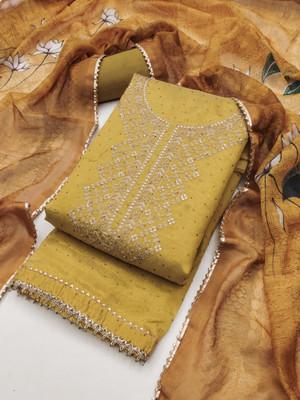 Tavas Silk Blend Embellished Kurta & Churidar Material
