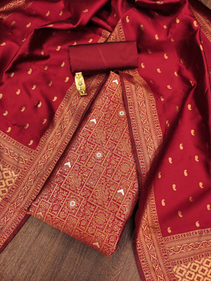 manvaa Jacquard Solid Salwar Suit Material