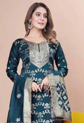 geetabasaree Silk Blend Self Design Kurta & Churidar Material