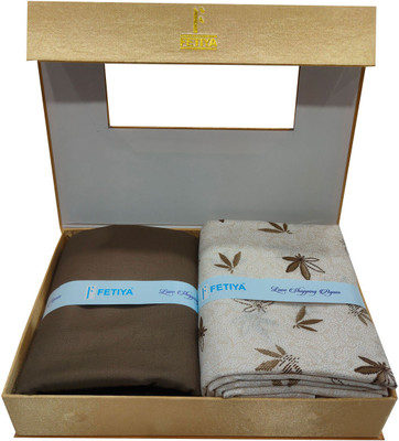 Fetiya Trendz Cotton Blend Solid, Printed Shirt & Trouser Fabric