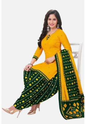 EverEthnic Cotton Blend Self Design Salwar Suit Material