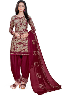 Threads Crepe Printed Salwar Suit Material