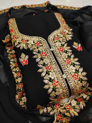 VORIMA Georgette Embroidered Salwar Suit Material