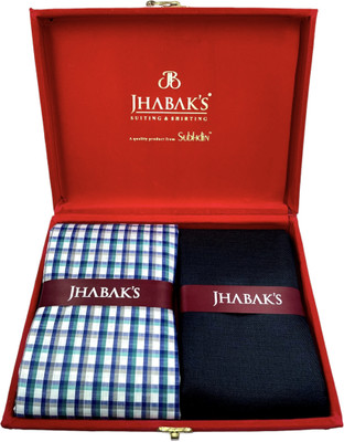 JHABAK'S Cotton Blend Checkered Shirt & Trouser Fabric
