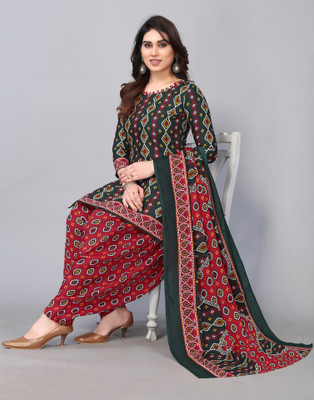 Samah Cotton Blend Floral Print, Printed, Geometric Print Salwar Suit Material