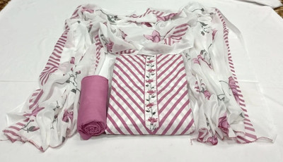 Shree paras creation Cotton Blend Printed Salwar Suit Material