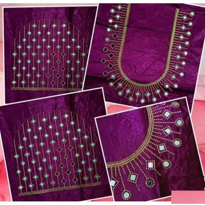 Zenomics Cotton Silk Embroidered Blouse Material
