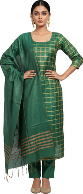 Luxury Silk Viscose Rayon Self Design Kurta with Jacket & Bottom Material