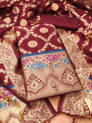 PandadiSaree Cotton Silk Printed Salwar Suit Material