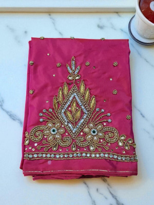 OLISA FASHION MART Silk Blend Embroidered Blouse Material