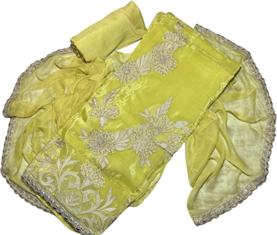 rabii Pure Silk Embroidered Salwar Suit Material