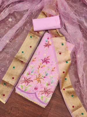 Blissta Organza Embroidered Salwar Suit Material