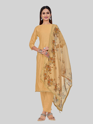 Tavas Chanderi Embellished Salwar Suit Material
