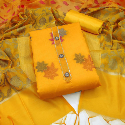 Peachmode Silk Blend Embroidered Salwar Suit Material