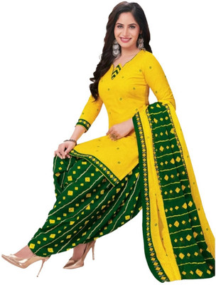 ANJAVI FASHION Crepe Solid, Floral Print, Printed, Geometric Print Salwar Suit Material