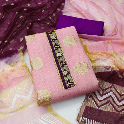 Peachmode Jacquard Self Design Salwar Suit Material
