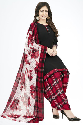 Punjdhan ethnicstore Crepe Printed Salwar Suit Material