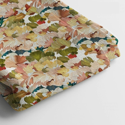 Arihant Creations Linen Floral Print Multi-purpose Fabric