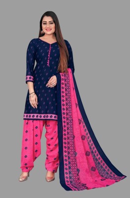 Wow Ethnic Crepe Floral Print, Printed Kurta & Patiyala Material