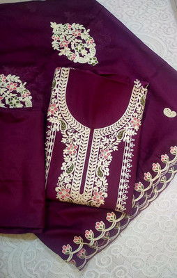 NEWZEN Art Silk Embroidered Salwar Suit Material