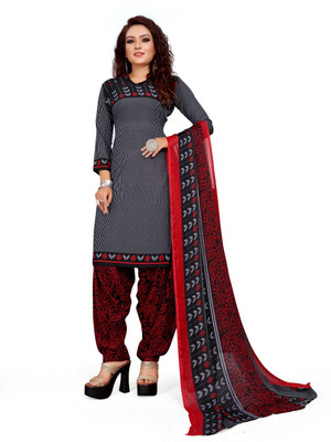 Threads Crepe Printed Salwar Suit Material