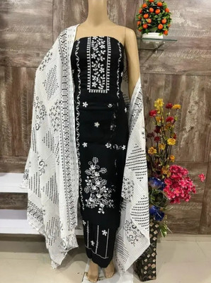 Meghdoot Textiles Pure Cotton Embroidered Salwar Suit Material