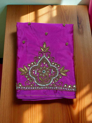 OLISA FASHION MART Silk Blend Embroidered Blouse Material