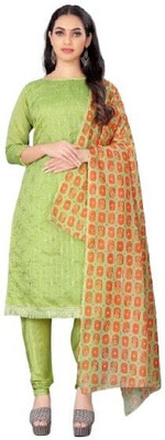 RUDRAA FAB Chanderi Embroidered, Printed Salwar Suit Material