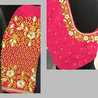 SRIBALAJIESTORE Art Silk Embroidered Blouse Material