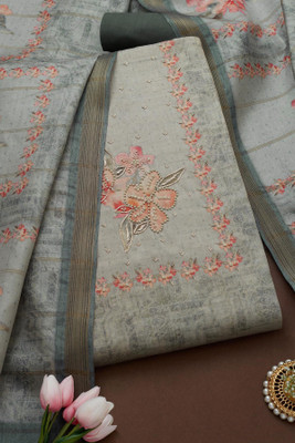 soch Silk Blend Floral Print Salwar Suit Material