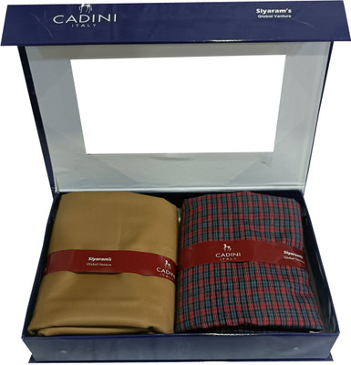 CADINI Cotton Blend Solid, Checkered Shirt & Trouser Fabric