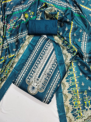 Divastri Silk Blend Embellished, Printed Salwar Suit Material