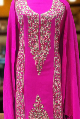 REET MAHAL Wool Floral Print Salwar Suit Material