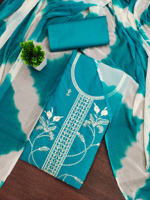 HouseOfCommon Cotton Blend Embroidered Salwar Suit Material