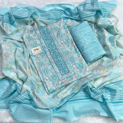 SILKORA Pure Cotton Printed Salwar Suit Material