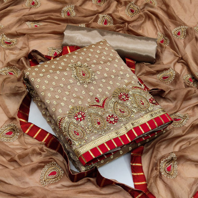Winza Designer Chanderi Self Design, Printed Salwar Suit Material