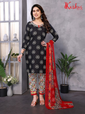 Kashvi Crepe Paisley, Geometric Print Salwar Suit Material
