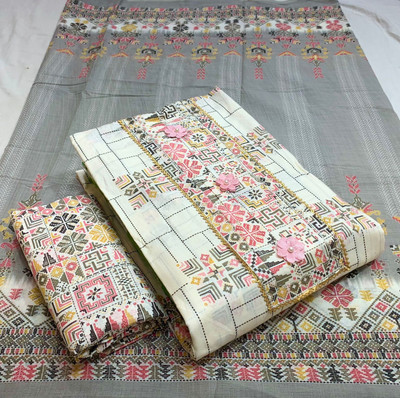 Vinayak fashoin Pure Cotton Embroidered, Floral Print, Self Design Salwar Suit Material