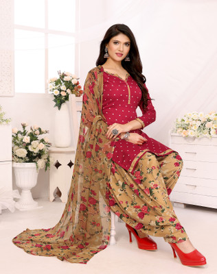YASHIKA Crepe Printed Salwar Suit Material