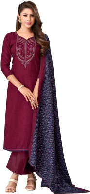 DRAVINAM Trends Wool Embroidered Salwar Suit Material