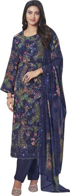 Stylee Lifestyle Georgette Embroidered Salwar Suit Material