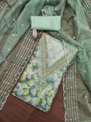 HERE&NOW Organza Embellished Salwar Suit Material