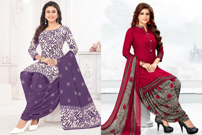 laxmi creation Crepe Embroidered Salwar Suit Material