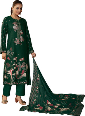 DRAVINAM Trends Wool Embroidered Salwar Suit Material