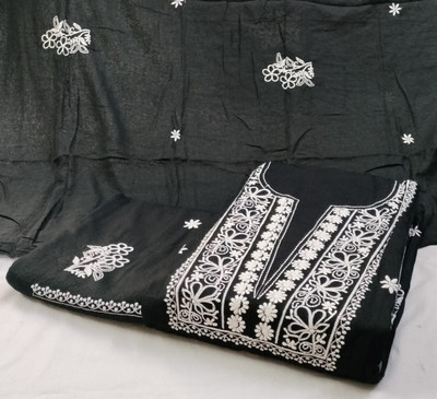 minerva creation Cotton Blend Embroidered Salwar Suit Material